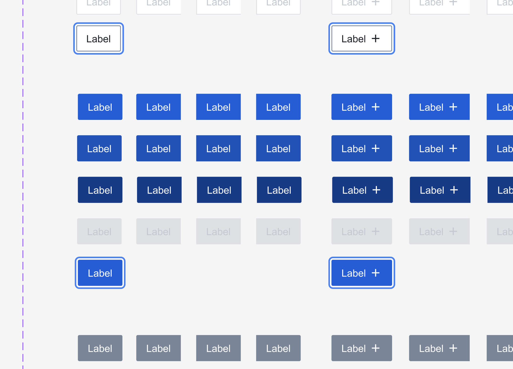 A screenshot of the Flatiron Health design system Button component in Figma.